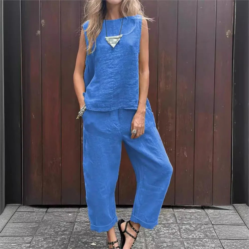 Ardelle™ - Ensemble Chic Deux Pièces – Top Sans Manches et Pantalon Élégant