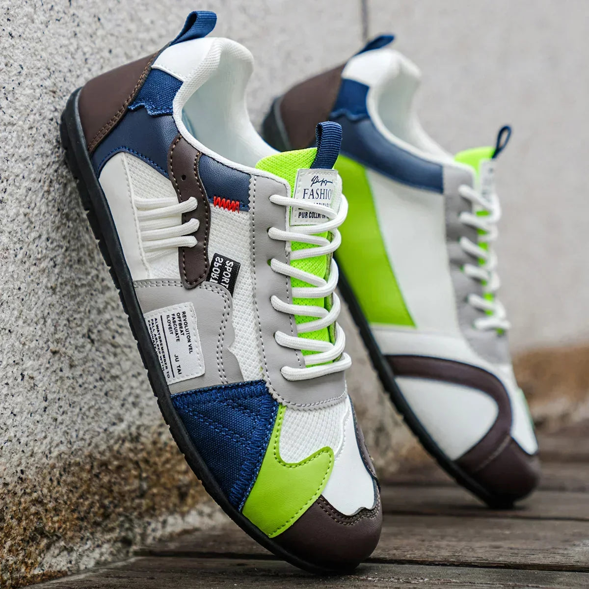 Jasper - Baskets homme rétro à lacets avec détails contrastés