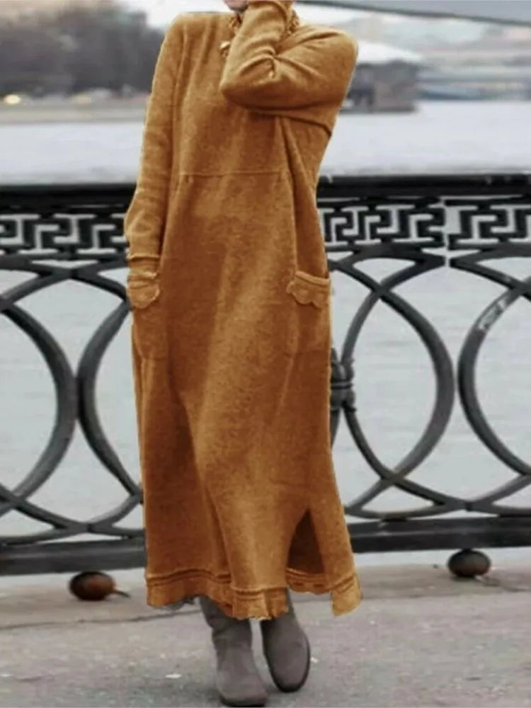 Delphine™ - Robe longue en velours décontractée et chaude