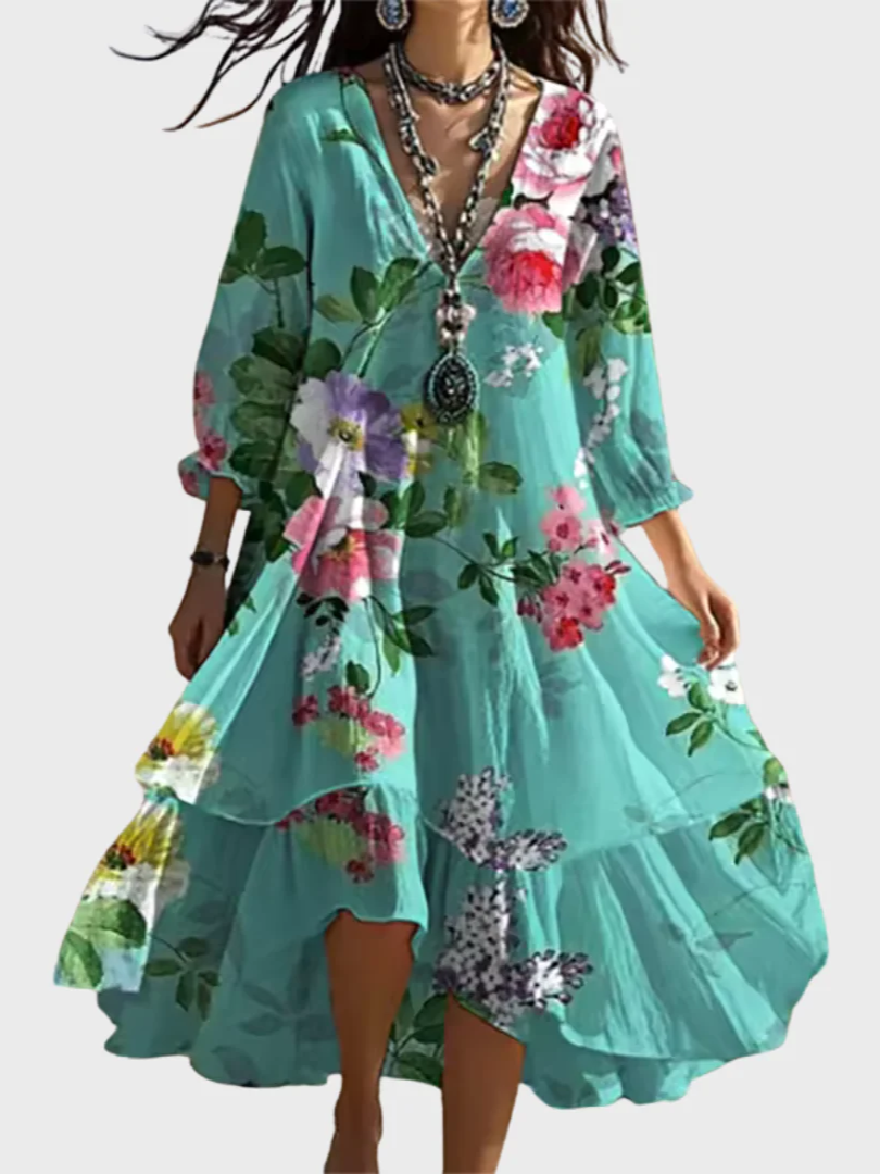 Ravina™ - Robe Fleurie Vintage Élégante et Légère