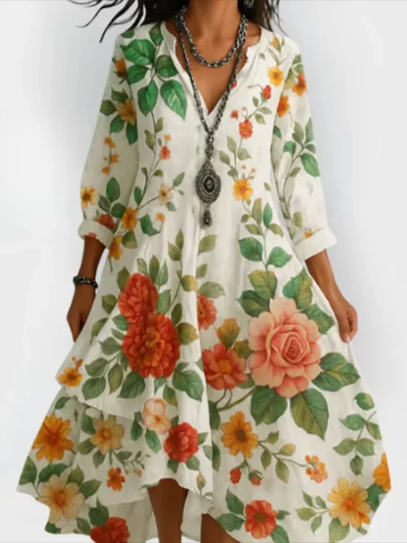 Ravina - Robe Fleurie Vintage Élégante et Légère