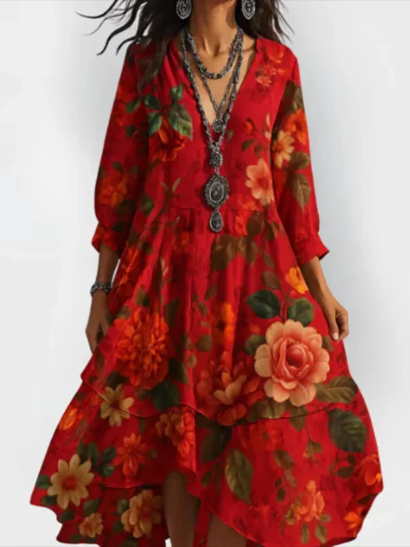 Ravina - Robe Fleurie Vintage Élégante et Légère