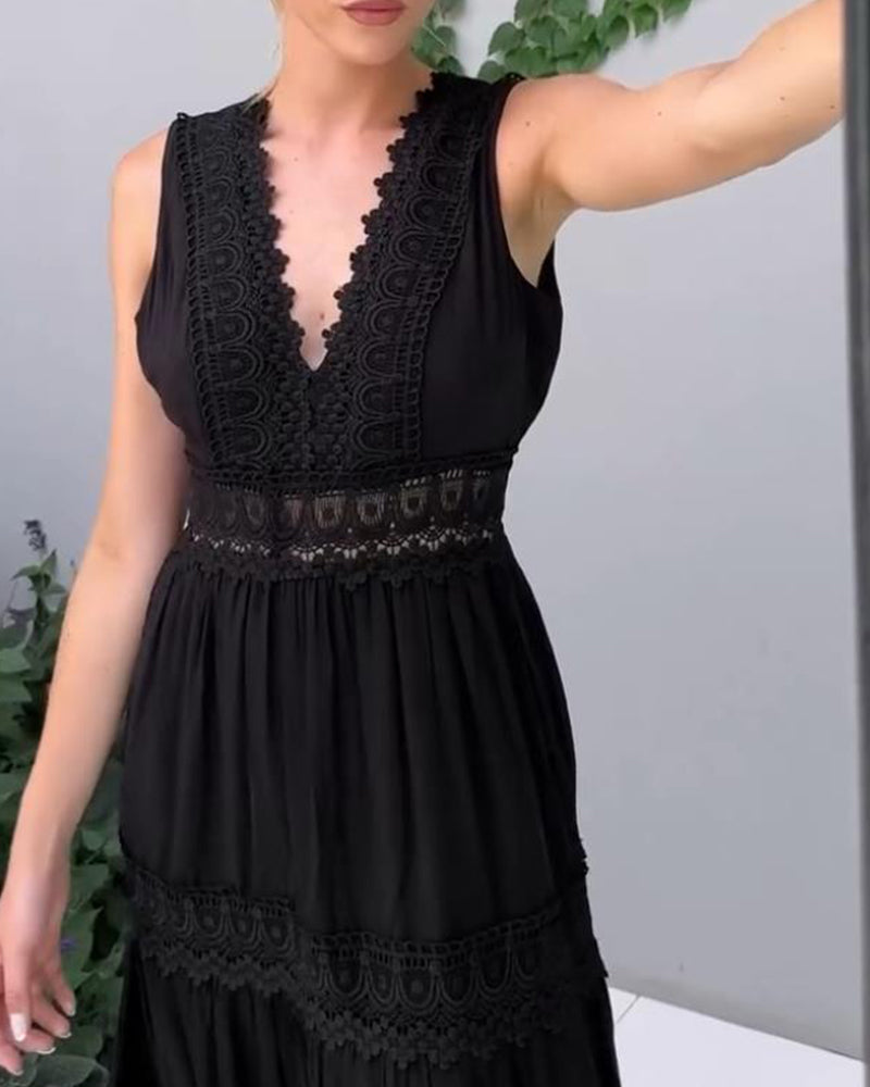Mirna™ - Robe débardeur en dentelle avec décolleté en V