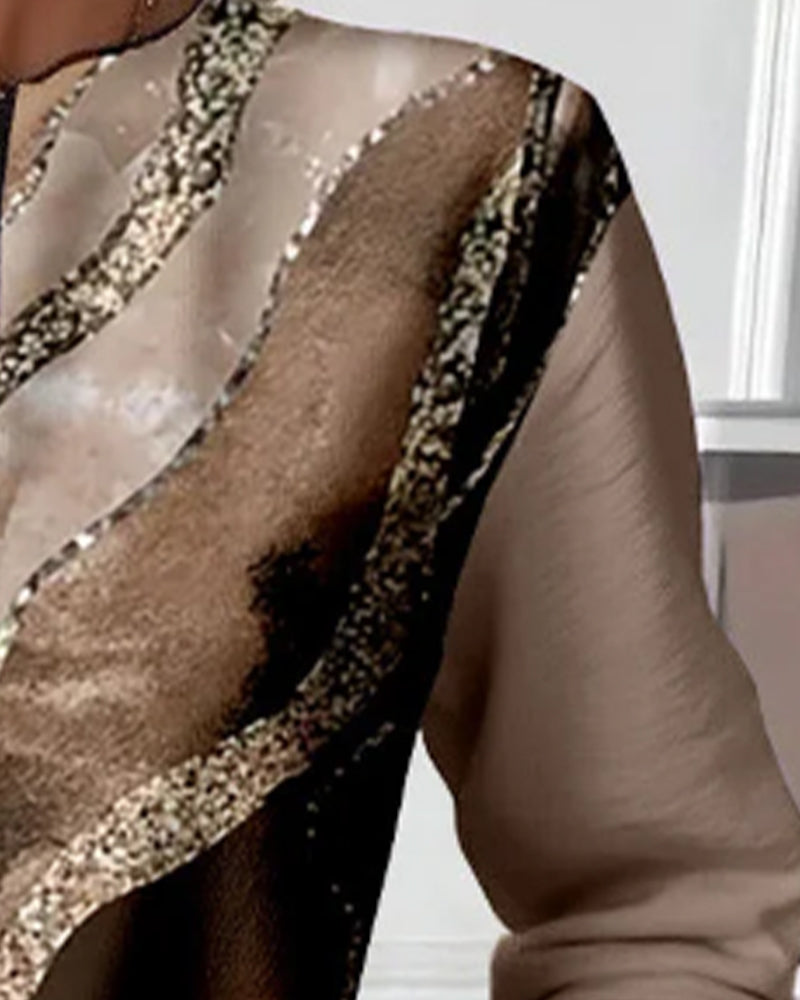 Dorevienne™ - Sweatshirt Décontracté à Demi-Zip Imprimé Vintage