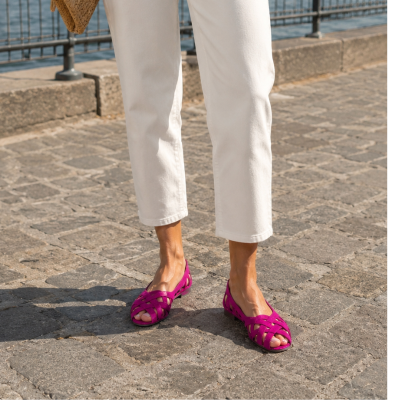 Vespera - Sandales plates femme tressées à bout ouvert