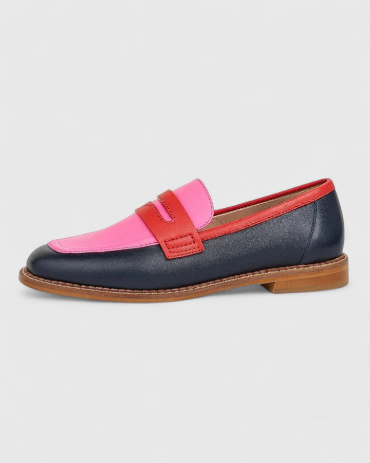 Bexalyn™ - Mocassins femme cuir color block penny loafer semelle confort