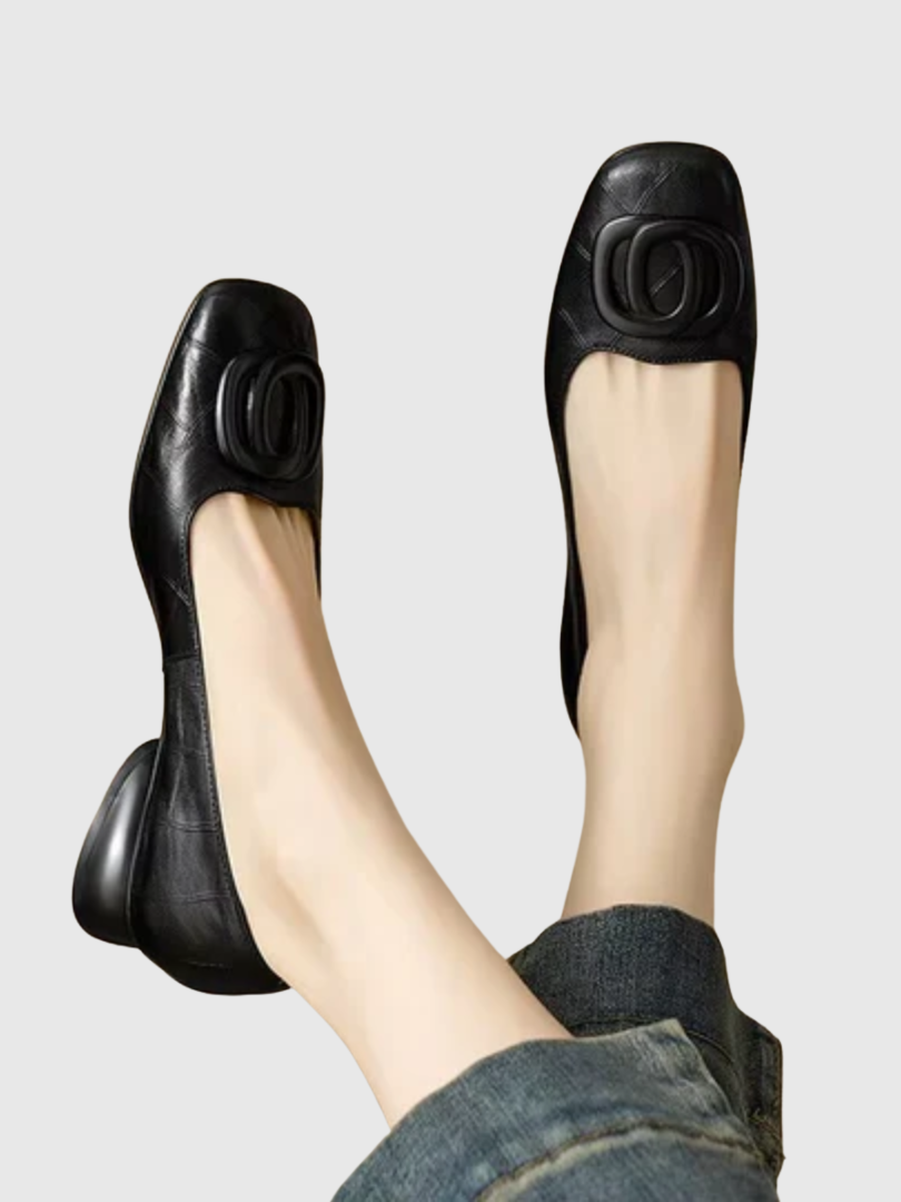 Leonora - Femme en cuir avec bout carré élégant