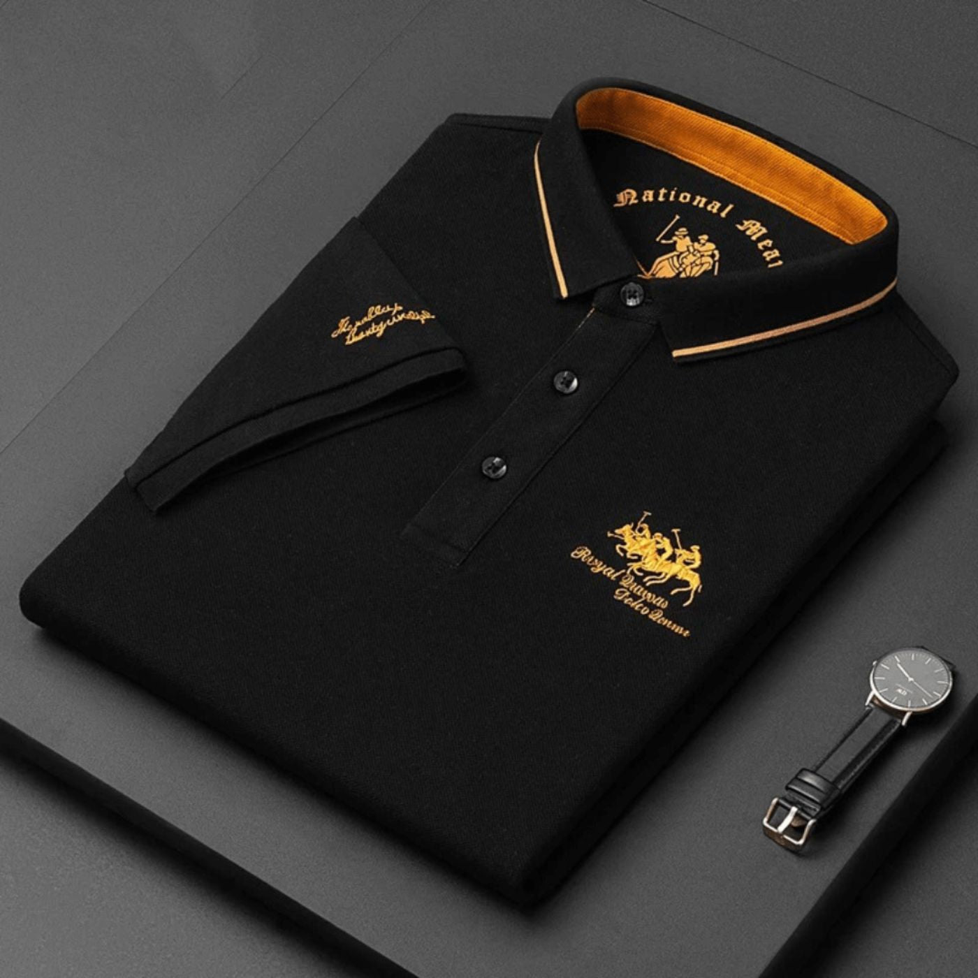 Evren - Polo homme brodé en polyester respirant