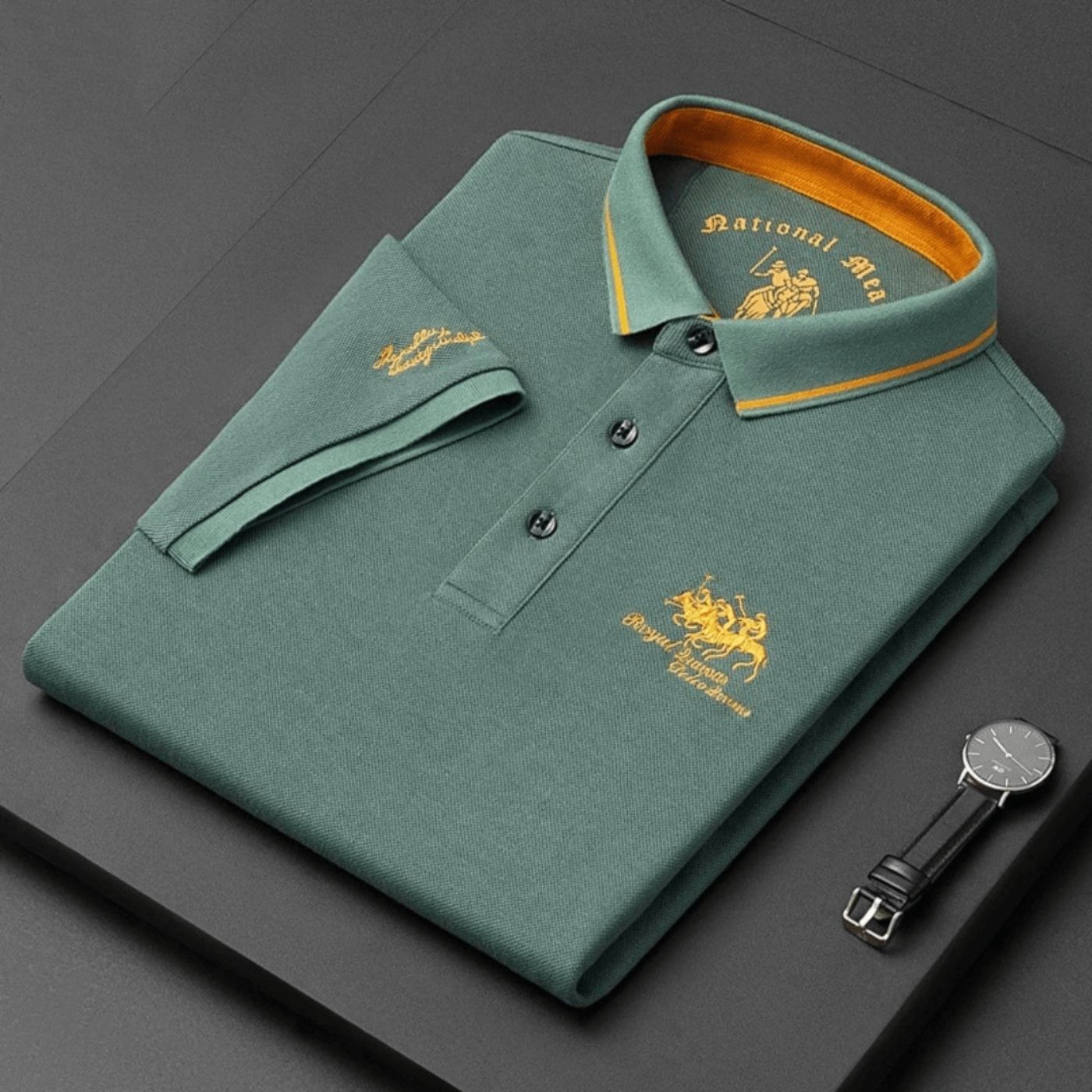 Evren - Polo homme brodé en polyester respirant