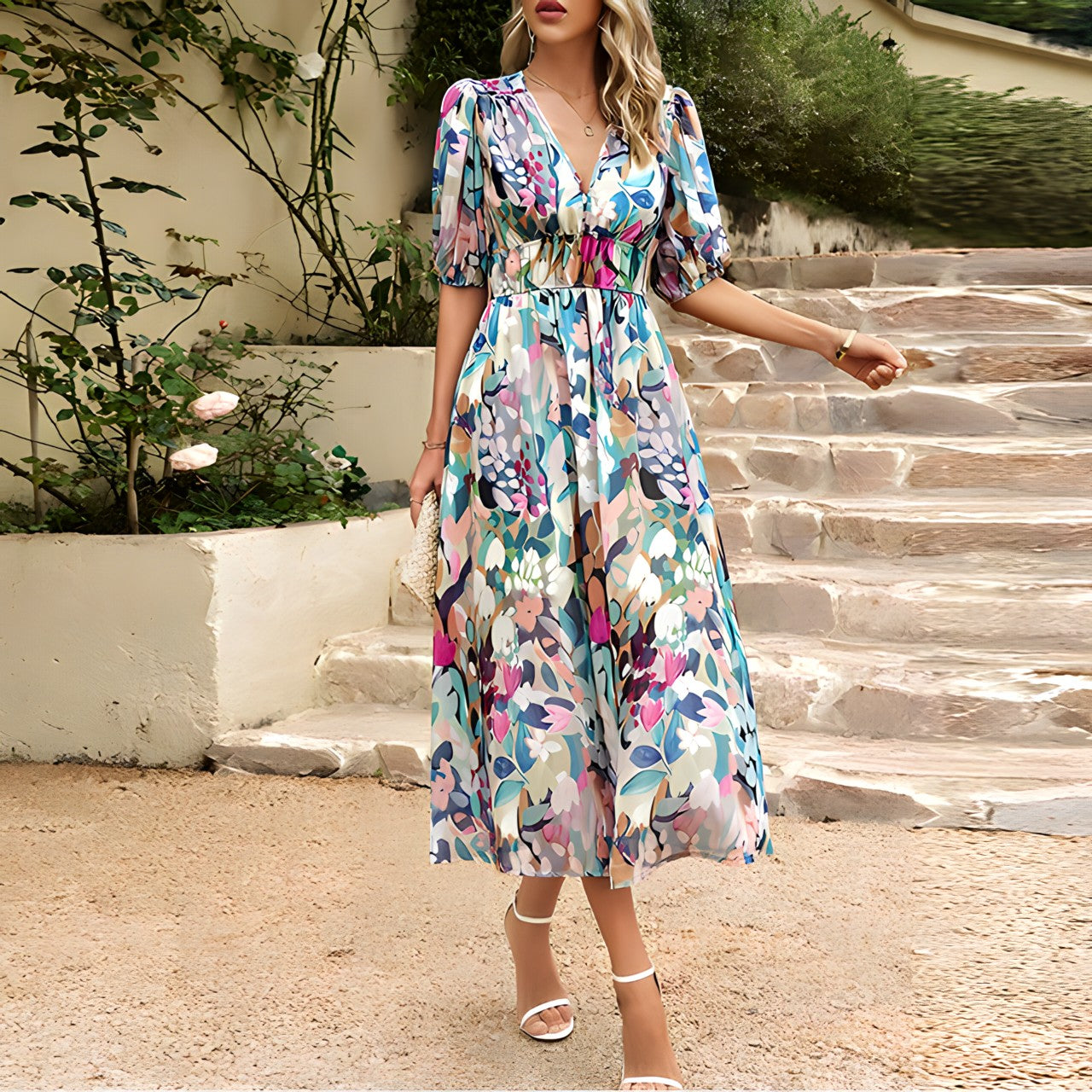 Téa™ - Robe Élégante à Décolleté en V