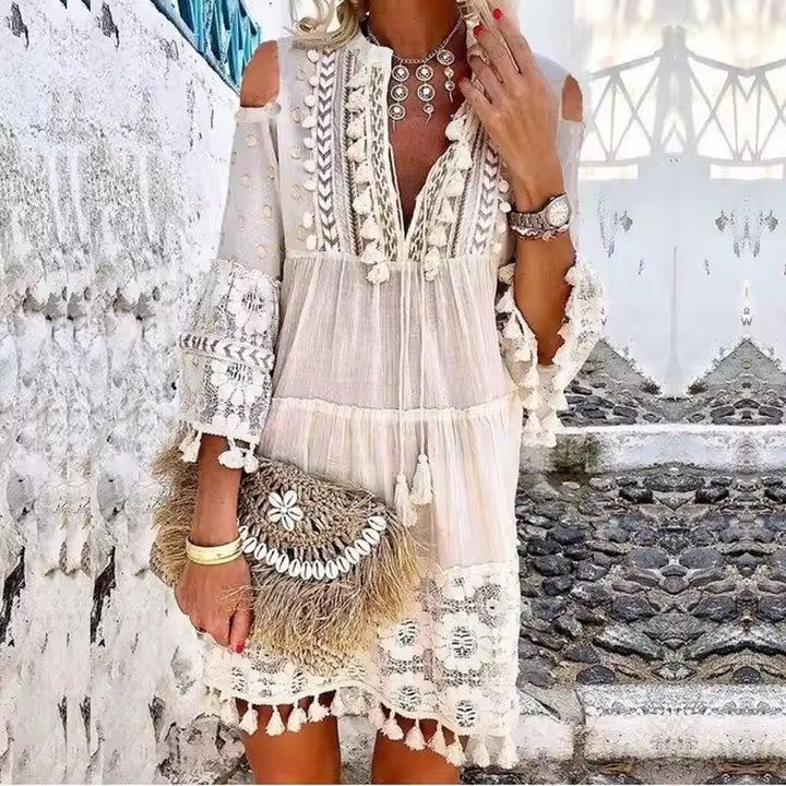 Sorelle™ - Robe Corfou Élégante et Artisanale