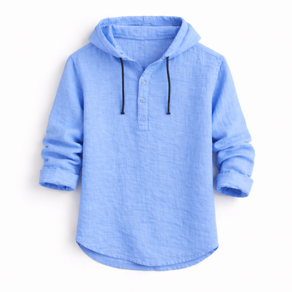 Casper™ - Chemise Femme Lin Capuche Boutonnée Coupe Ample Style Décontracté