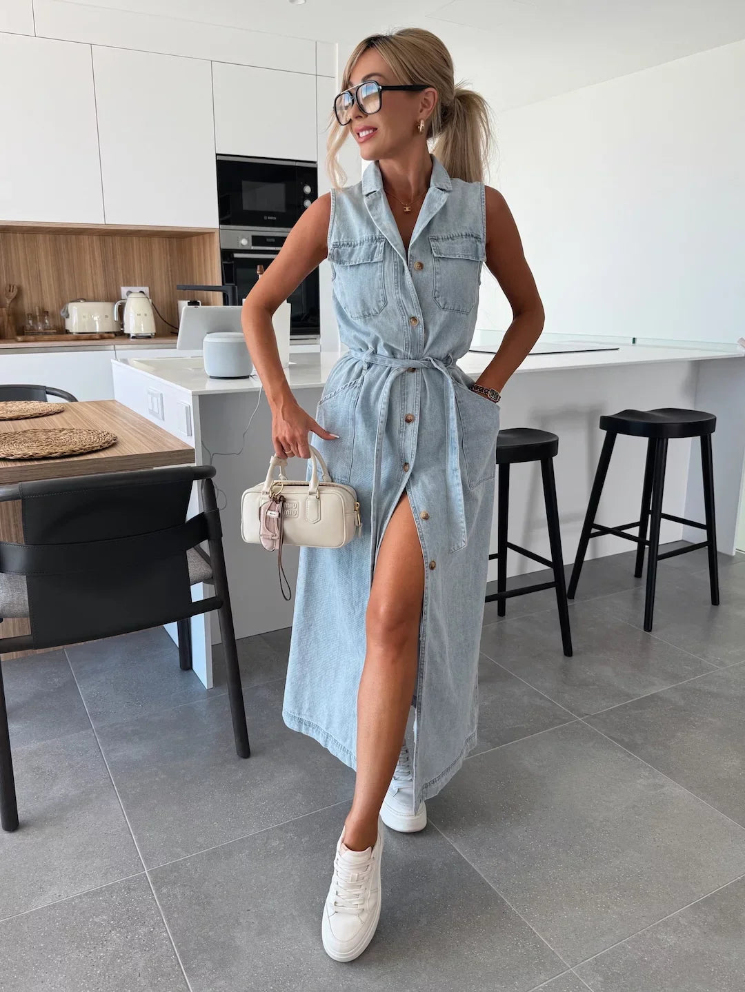 Diane™ - Robe Maxi en Denim
