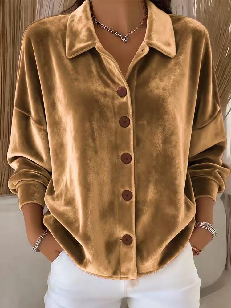 Navyne™ - Blouse en Velours Élégante à Boutons