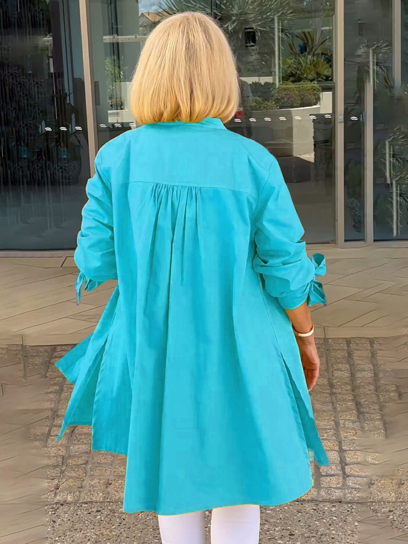 Liora™ - Veste Chemise Longue Boutonnée en Coton (Aujourd'hui seulement : 1 acheté = 1 offert !)