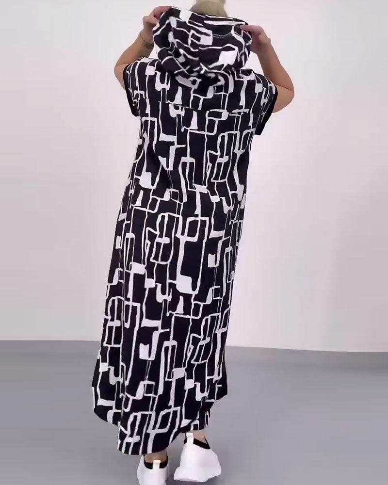 Ilana™ - Robe Maxi à Contrastes et Fermeture Éclair
