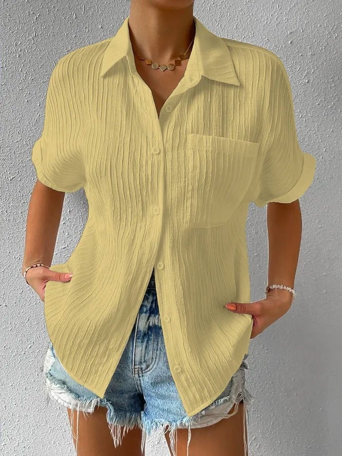 Plyora™ - Chemisier Femme Ample Boutonné Col Classique Style Casual