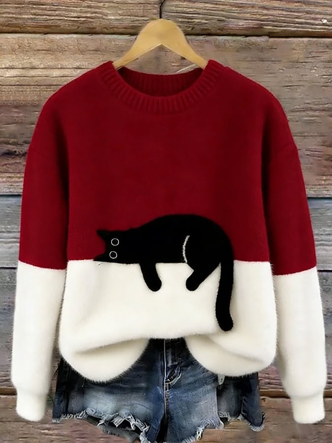 Lunivienne� - Pull Doux Motif Chat