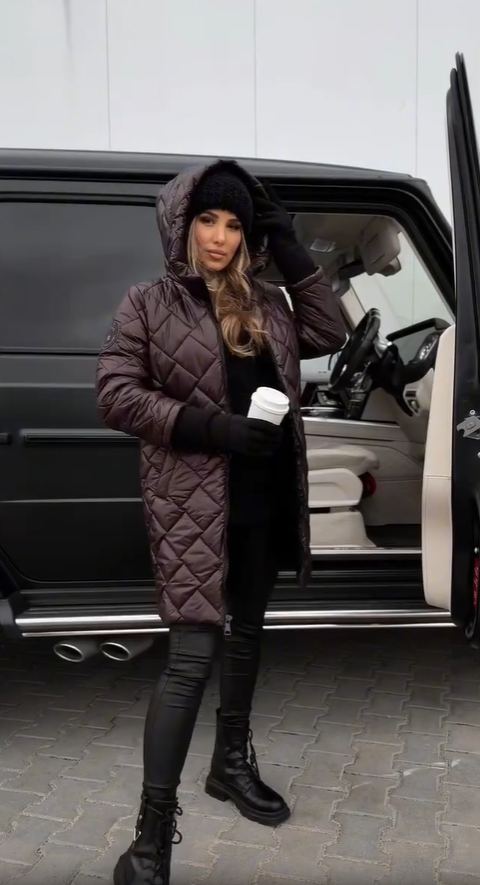 Cyranella™ - Veste Longue Matelassée Femme avec Capuche