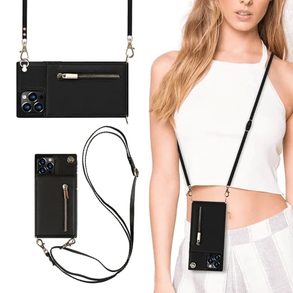 Angélique™ - Coque iPhone avec cordon et porte-cartes