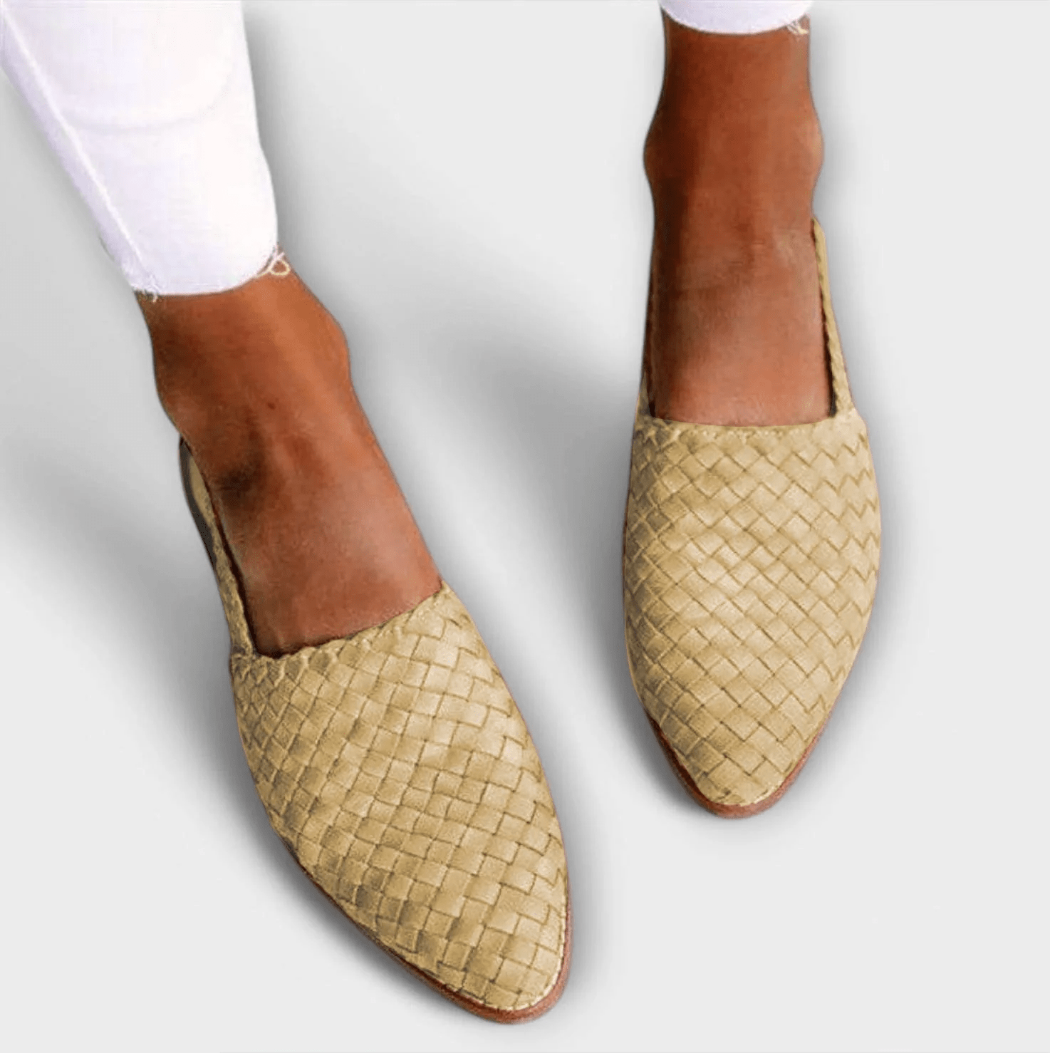Elsinne - Mocassins femme tressés à talon ouvert