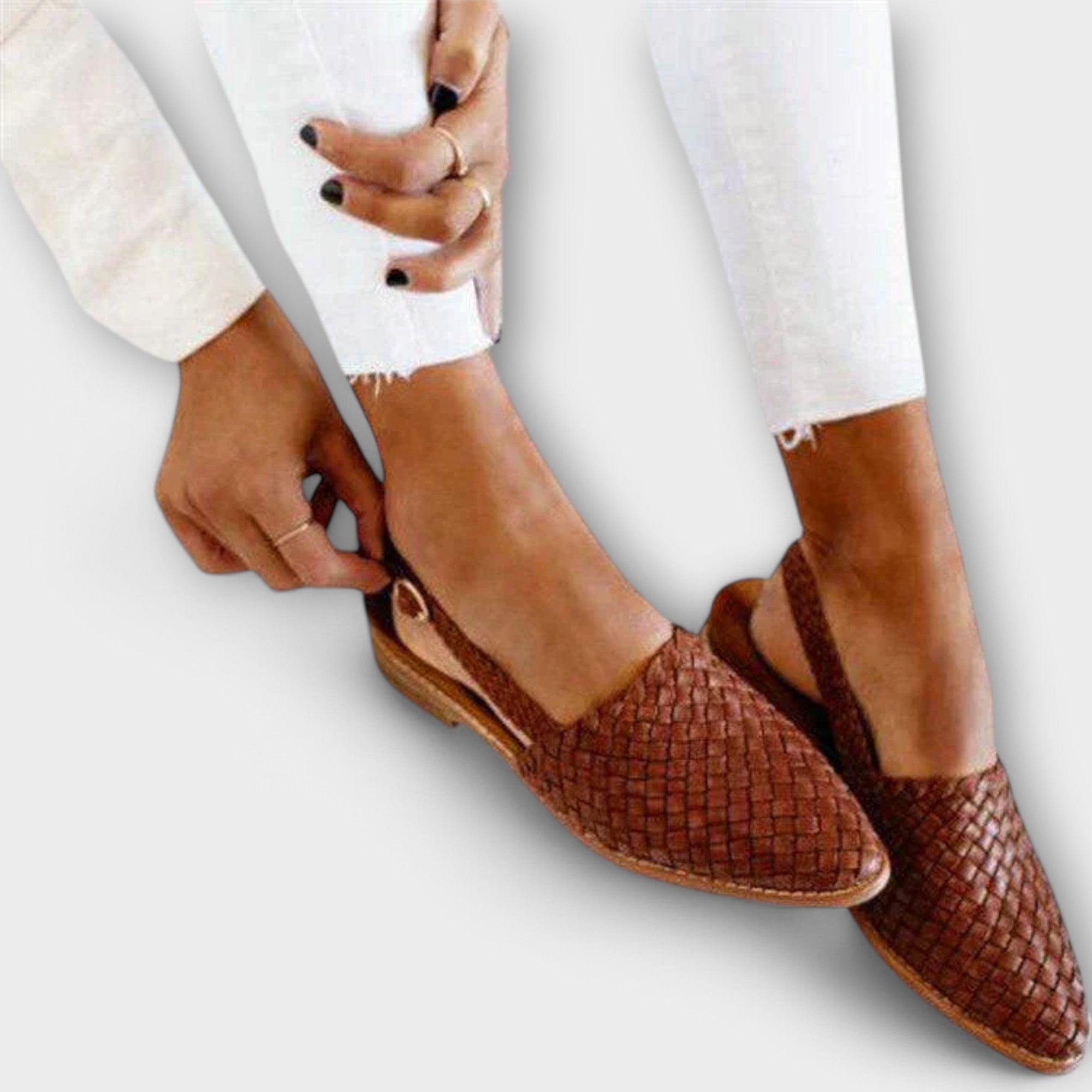 Elsinne - Mocassins femme tressés à talon ouvert