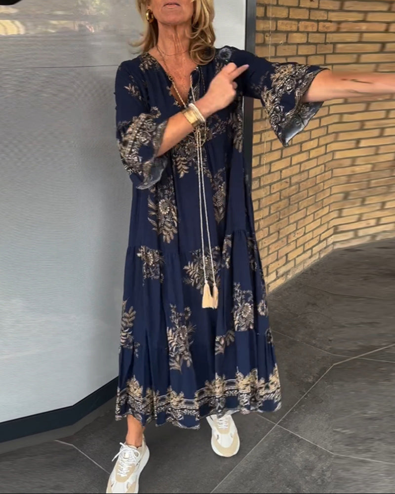 Meline™ - Robe Vintage Ample à Col V