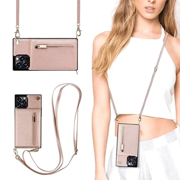 Angélique™ - Coque iPhone avec cordon et porte-cartes