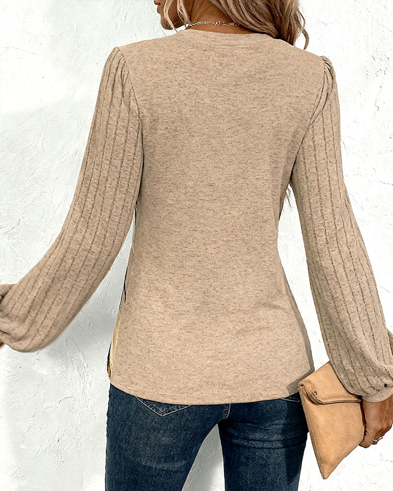 Briavine - Blouse Rayée Élégante Avec Manches Lanternes Bouffantes