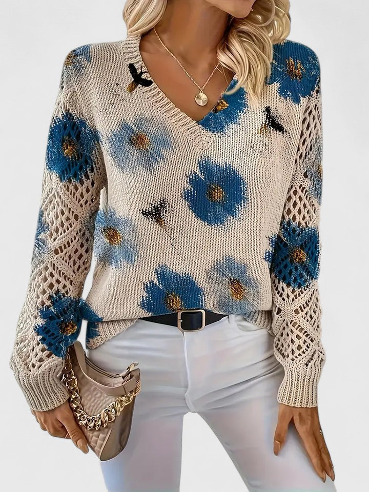 Marisavina - Pull Floral Vintage Élégant