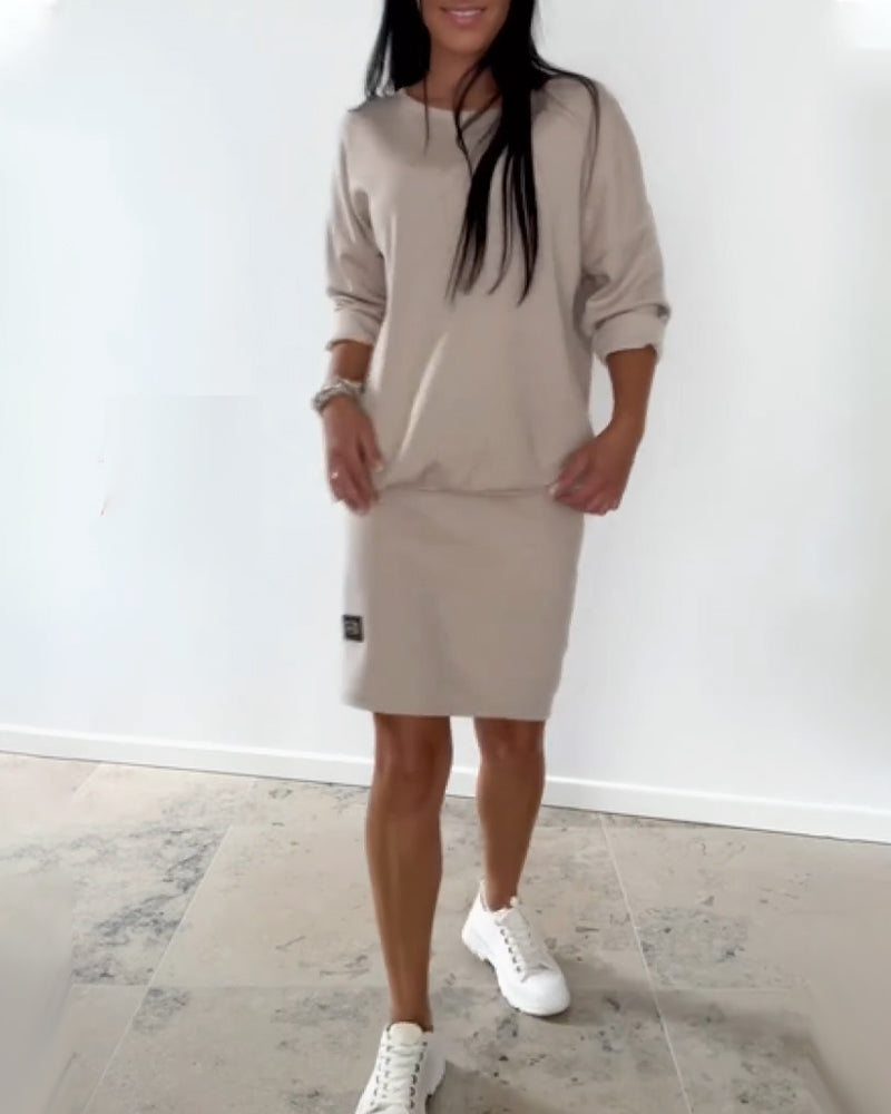 Jovirae™ - Robe Décontractée en Coton Doux à Manches Longues