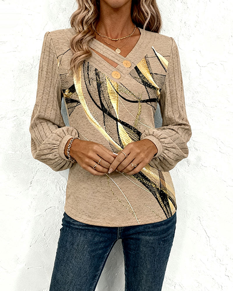 Briavine - Blouse Rayée Élégante Avec Manches Lanternes Bouffantes