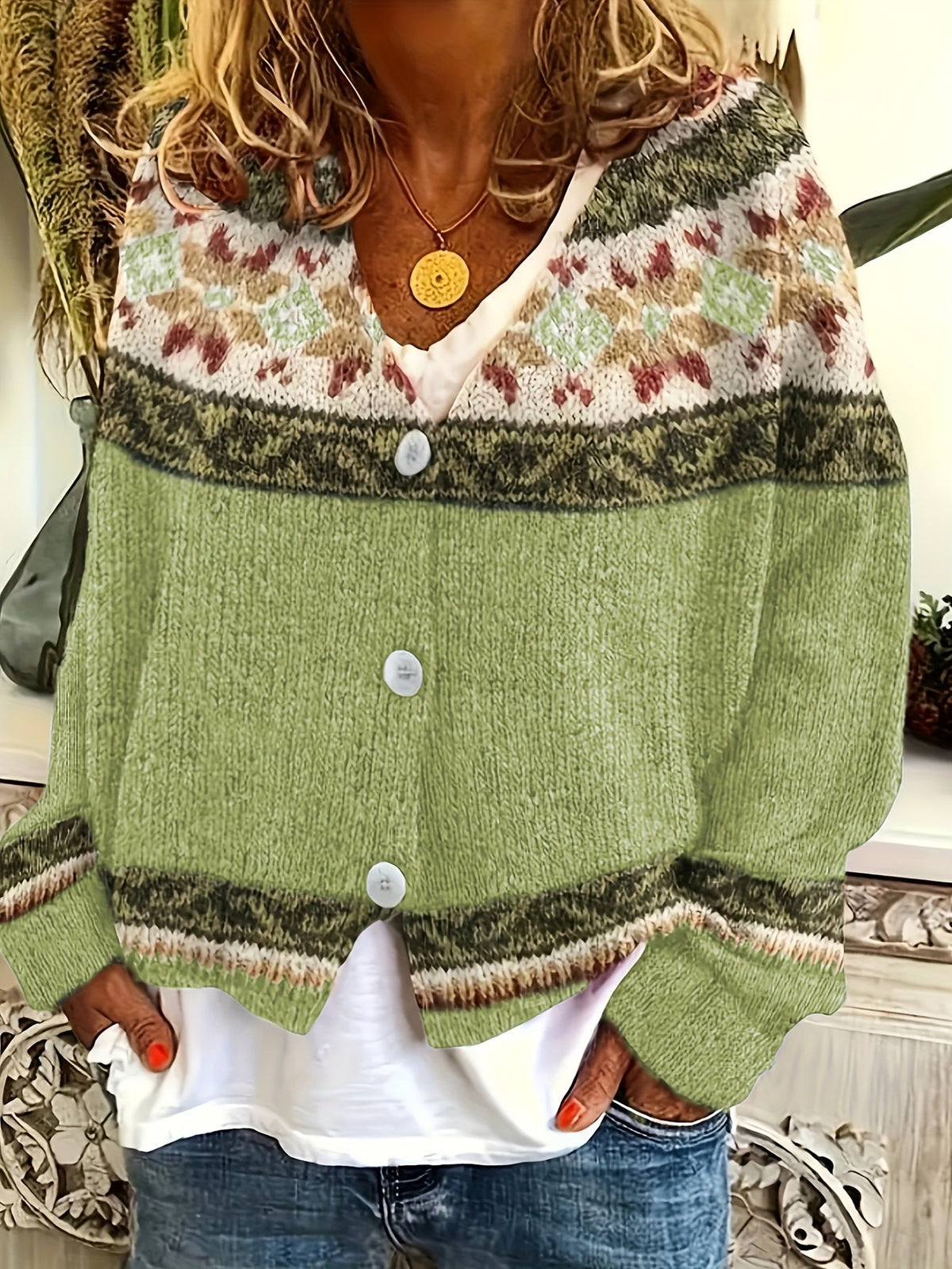 Ceralivra - Cardigan Tricoté Élégant au Charme Vintage