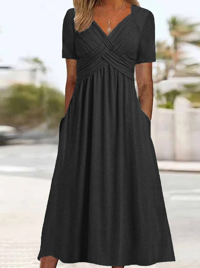 Malina™ - Robe Élégante à Silhouette Fluide et Décolleté en V