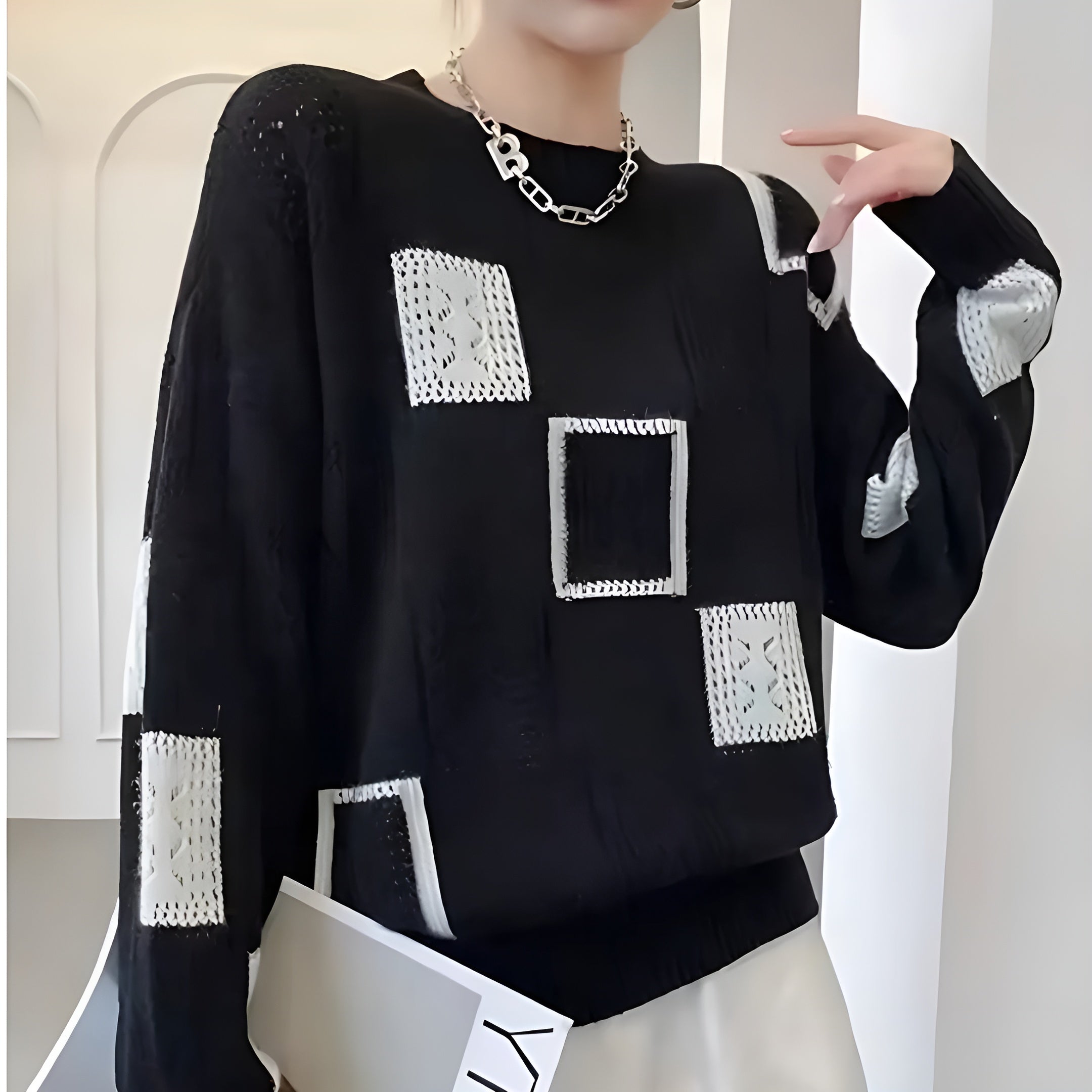Adele™ - Pull Vintage à Carreaux Femme Automne-Hiver