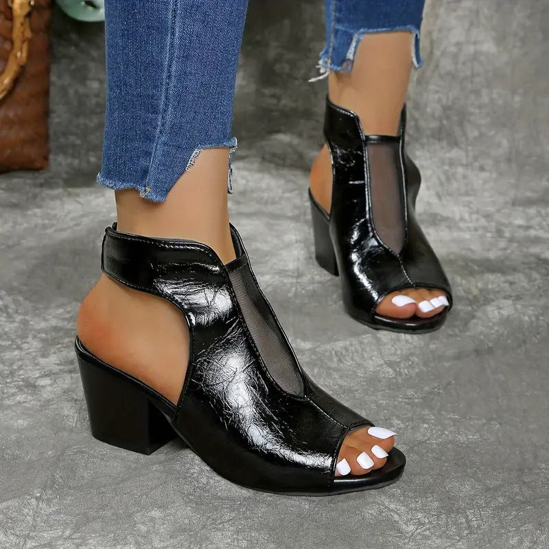 Yseult - Sandales femme à talon compensé avec bout ouvert
