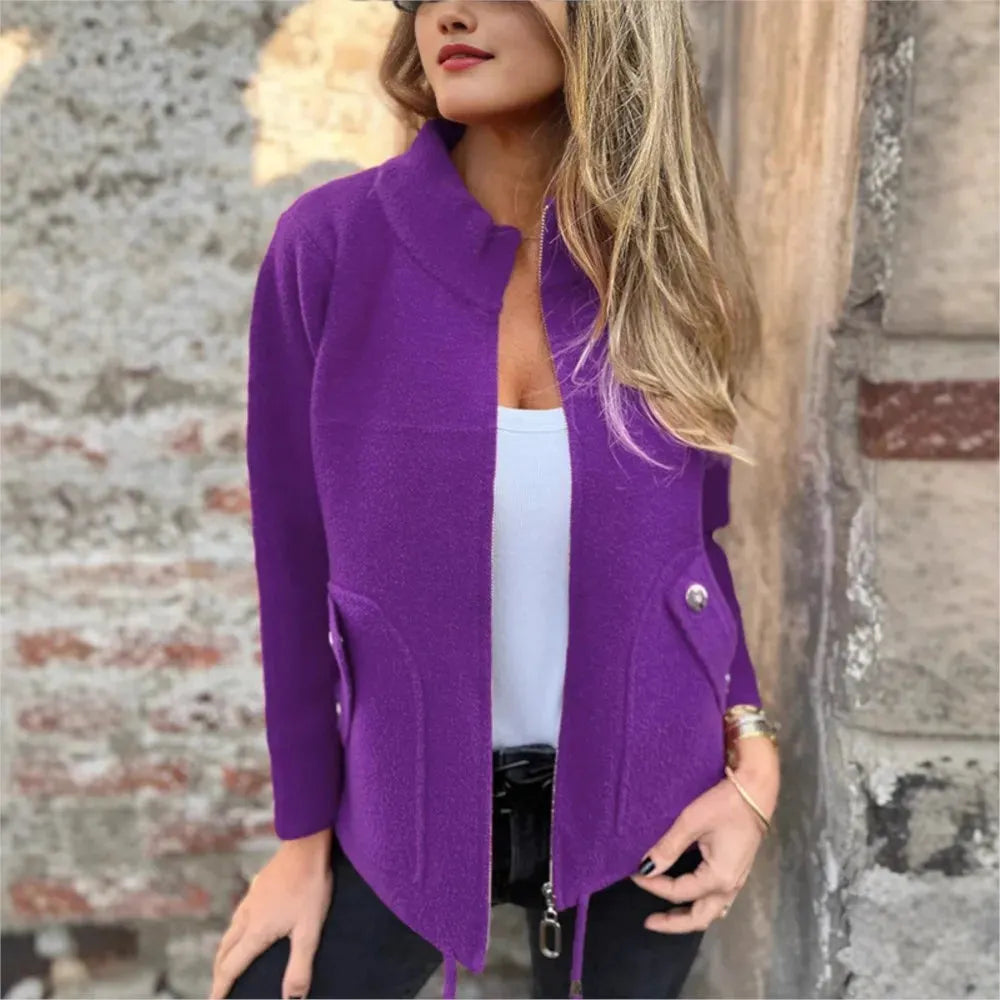 Emeline - Veste femme zippée avec col haut