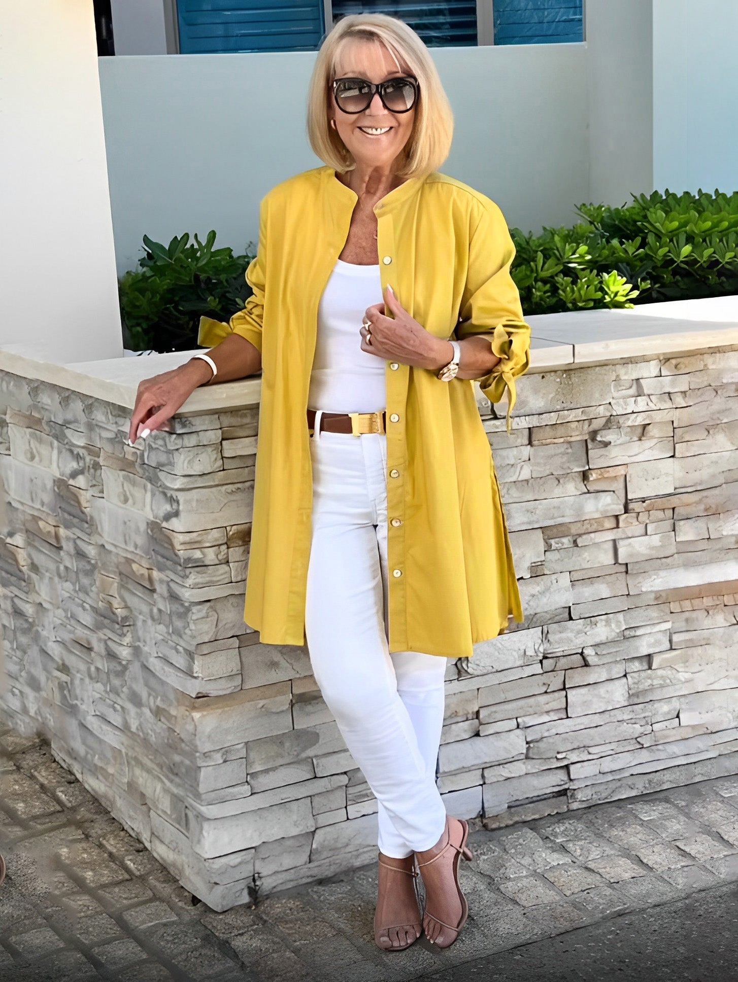 Liora™ - Veste Chemise Longue Boutonnée en Coton (Aujourd'hui seulement : 1 acheté = 1 offert !)