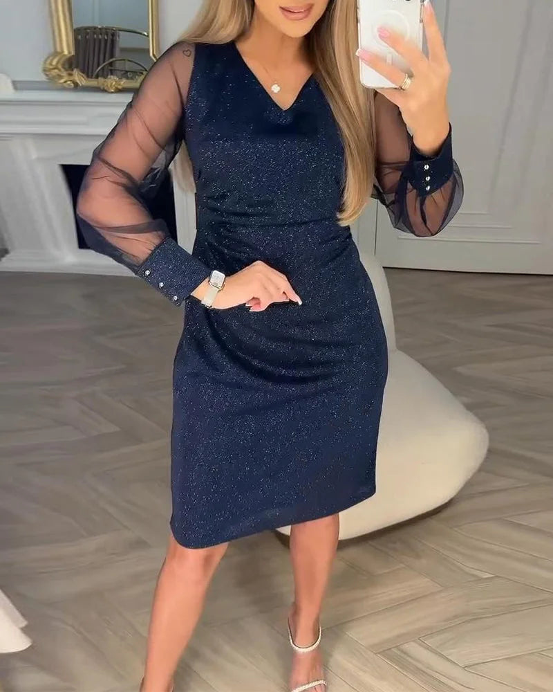 Cyenoria - Robe midi chic Lumière et Patchwork