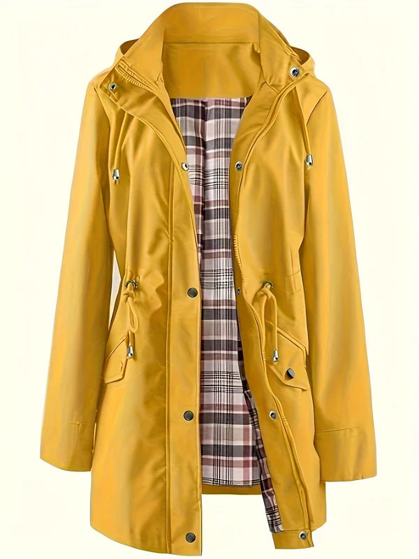 Geertruida - Imperméable femme long à capuche détachable et doublure
