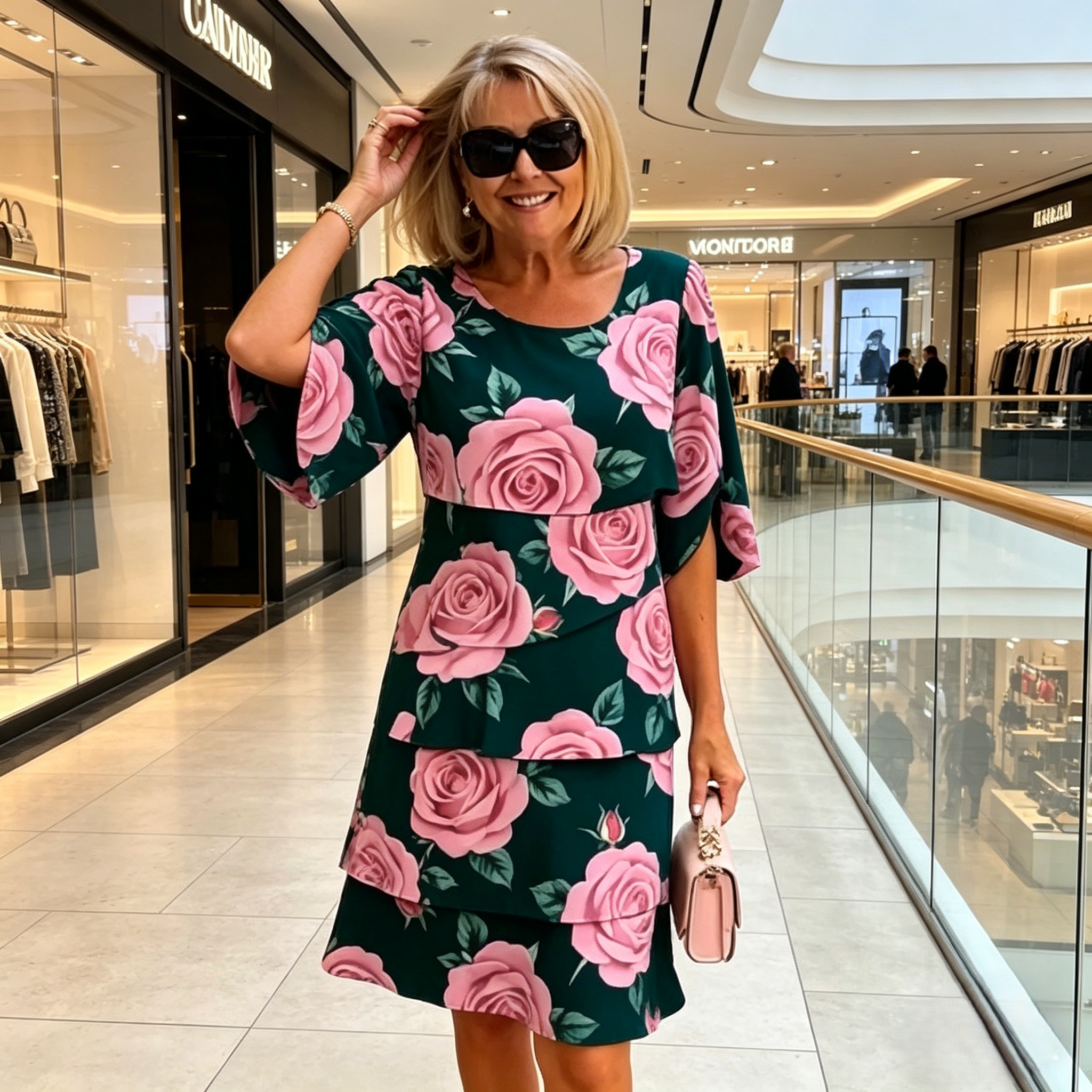 Qyvelle™ - Robe Femme Imprimé Floral Coupe Ample Manches Fluides Style Élégant