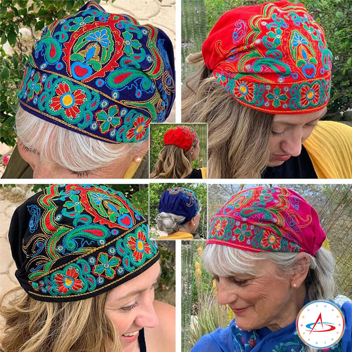 Ravelle™ - Bandanas Et Casquettes Brodés À La Main Aux Motifs Colorés