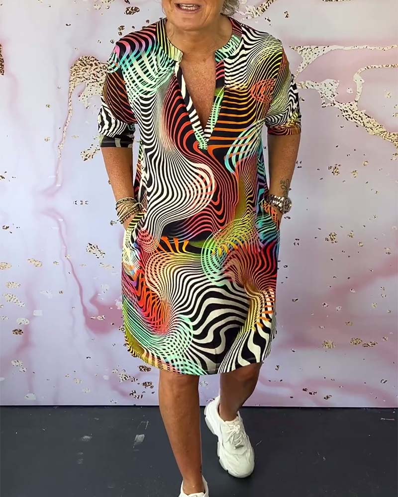 Maina™ - Robe Colorée à Décolleté en V