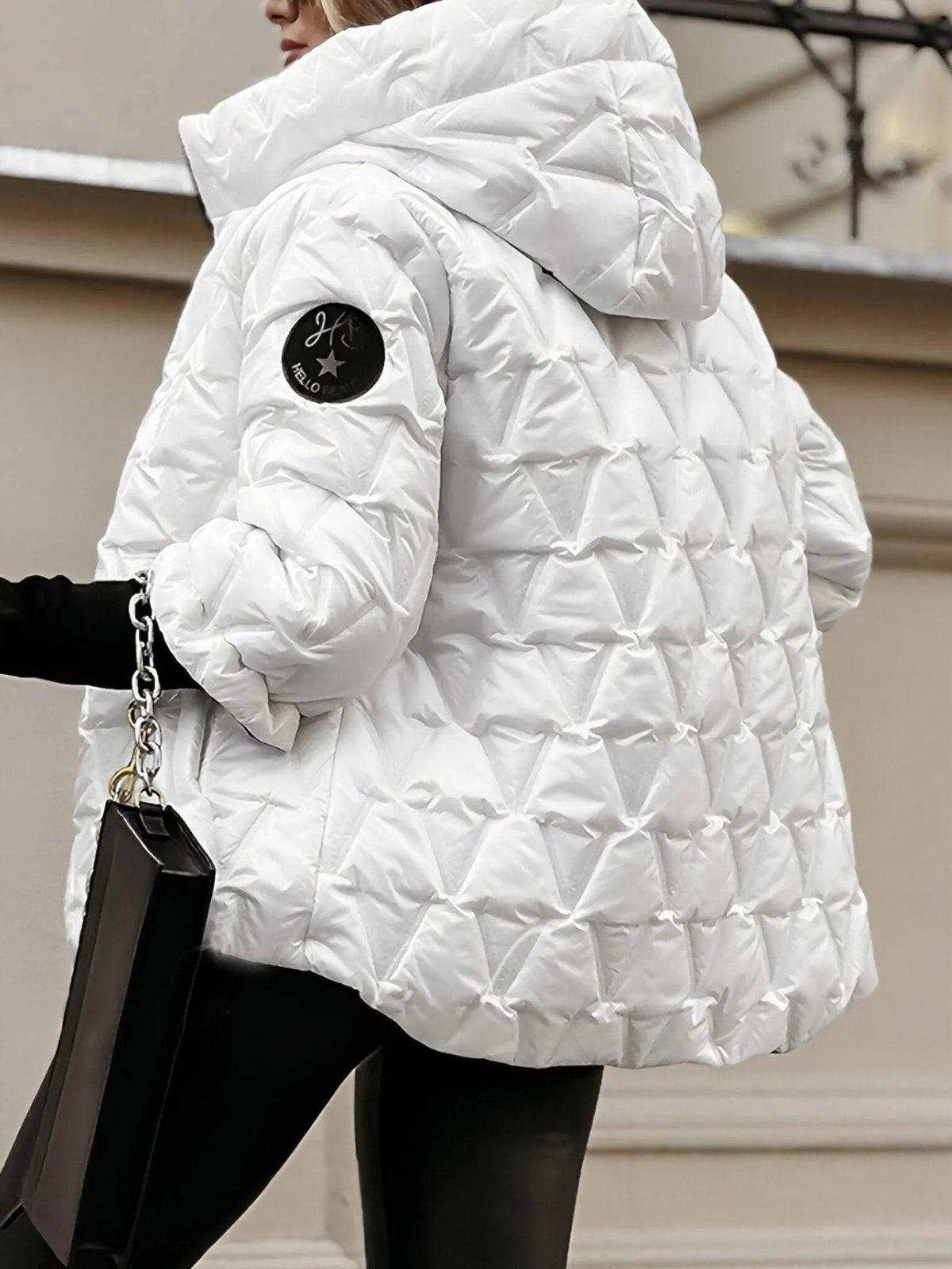 Liselore - Veste femme matelassée à capuche avec motif diamant