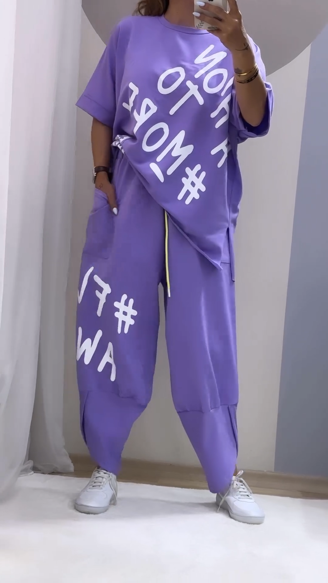 Marilou™ - Costume Décontracté Deux Pièces avec Imprimé et Décolleté Rond