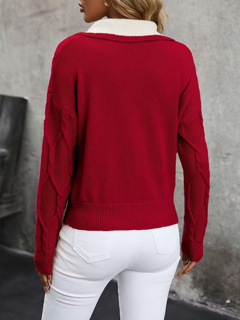 Ferina - Pull à col roulé en tricot avec motif texturé et finition élégante