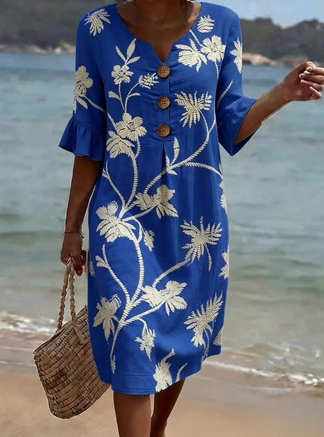 Ariella - Robe femme en coton à imprimé floral