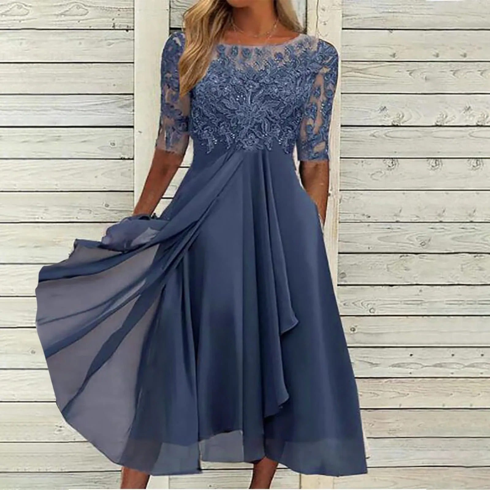 Amya™ - Robe Élégante en Chiffon Brodé