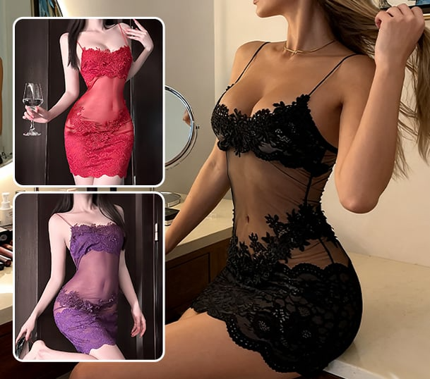 Lirielle™ - Robe Illusion Dentelle Minuit