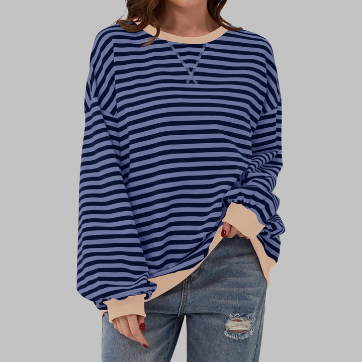 Helyria™ - Pull femme rayé oversize confortable style décontracté hiver